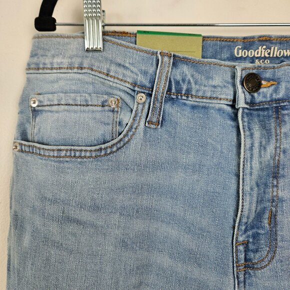 Goodfellow & Co Mens Slim Straight Fit Light Wash Denim Jeans W34 x L30 - Picture 5 of 10